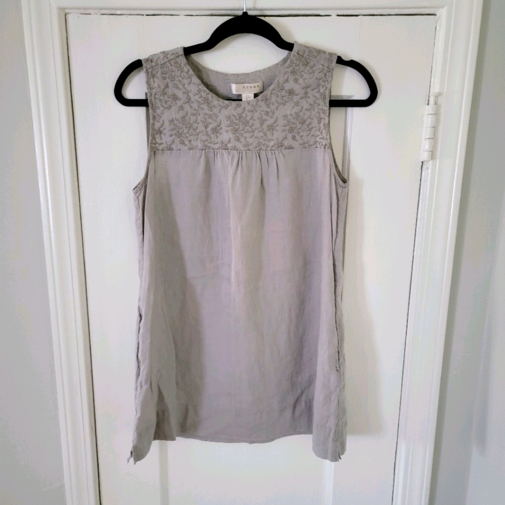 BNWOT szS Kenar side pockets linen sleeveless top